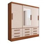 Guarda-roupa Casal Max 3 Portas 9 Gavetas Com Espelho Cinamom