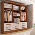 Guarda-roupa Casal Max 3 Portas 9 Gavetas Com Espelho Cinamom