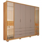 Guarda-roupa Casal Max 6 Portas 6 Gavetas Com Espelho Ripado