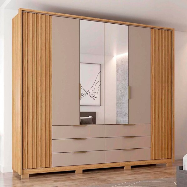 Guarda-roupa Casal Maximus 6 Portas 6 Gavetas Com Espelho Bur