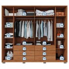 Guarda-roupa Casal Maximus 6 Portas 6 Gavetas Com Espelho Bur