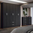 Guarda-roupa Casal Maya 6 Portas 2 Gavetas Com Cômoda 10 Gave