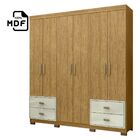 Guarda Roupa Casal Mdf 06 Portas 04 Gavetas Lancelot  220x200