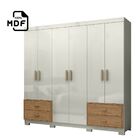 Guarda Roupa Casal Mdf 06 Portas 04 Gavetas Lancelot  220x200