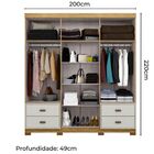 Guarda Roupa Casal Mdf 06 Portas 04 Gavetas Lancelot  220x200