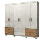 Guarda Roupa Casal Mdf 06 Portas 04 Gavetas Lancelot  220x200