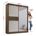 Guarda Roupa Casal Mdf 2 Portas 3 Gavetas Com Espelho Grécia