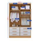 Guarda Roupa Casal Mdf 2 Portas 6 Gavetas Com Espelho Atlanta
