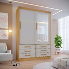 Guarda Roupa Casal Mdf 2 Portas 6 Gavetas Com Espelho Atlanta