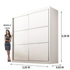 Guarda Roupa Casal Mdf 2 Portas 6 Gavetas Hawai Branco