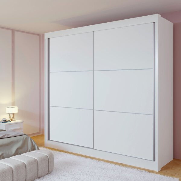 Guarda Roupa Casal Mdf 2 Portas 6 Gavetas Hawai Branco