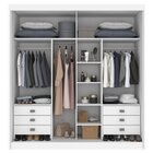 Guarda Roupa Casal Mdf 2 Portas Com Espelho 6 Gavetas Califor
