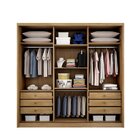 Guarda Roupa Casal Mdf 3 Portas 6 Gavetas Montreal  Cumaru