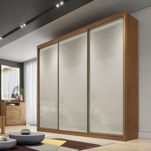 Guarda Roupa Casal Mdf 3 Portas 6 Gavetas Montreal  Cumaru Fe