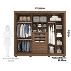 Guarda-roupa Casal Mdf 3 Portas De Correr Espelho 6 Gavetas I