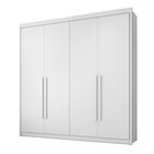 Guarda Roupa Casal Mdf 4 Portas 4 Gavetas Bergamo Branco