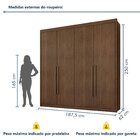 Guarda Roupa Casal Mdf 4 Portas 4 Gavetas Bergamo Cacau