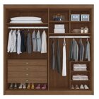 Guarda Roupa Casal Mdf 4 Portas 4 Gavetas Bergamo Cacau
