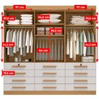 Guarda Roupa Casal Mdf 6 Portas 12 Gavetas Marselha Plus Cina
