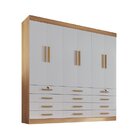 Guarda Roupa Casal Mdf 6 Portas 12 Gavetas Marselha Plus Cina