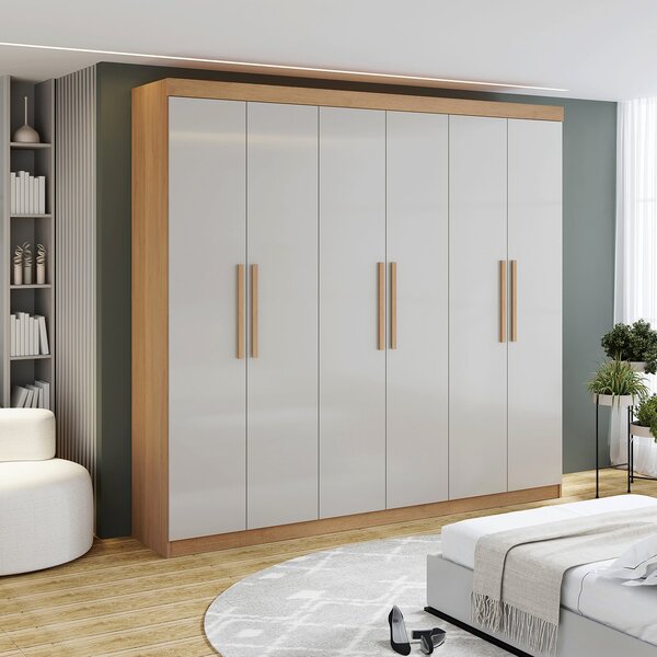 Guarda Roupa Casal Mdf 6 Portas 4 Gavetas Ipanema Cinamomo/of