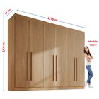 Guarda Roupa Casal Mdf 6 Portas 6 Gavetas Paris Plus  Cinamomo