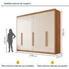 Guarda Roupa Casal Mdf 6 Portas 8 Gavetas Bergamo Cinamomo/of