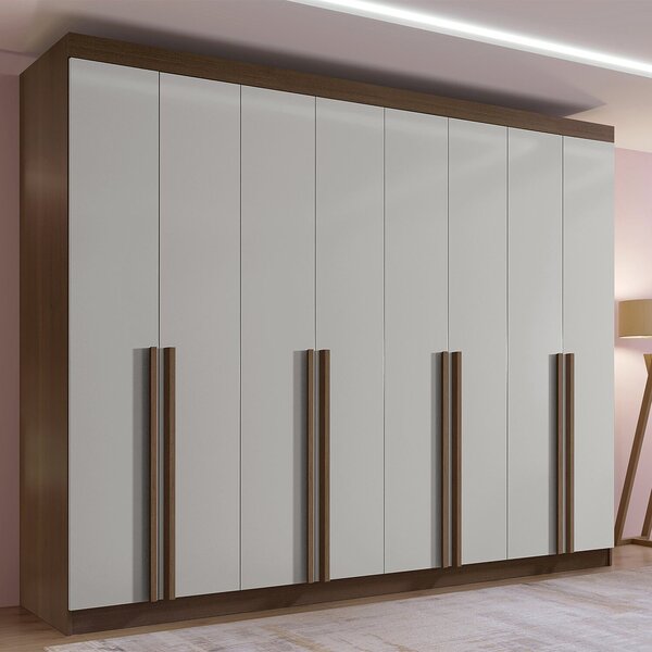 Guarda-roupa Casal Mdf 8 Portas Império Castanho/off White