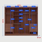 Guarda-roupa Casal Mdf 8 Portas Ripado Império Castanho