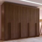 Guarda-roupa Casal Mdf 8 Portas Ripado Império Castanho