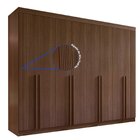 Guarda-roupa Casal Mdf 8 Portas Ripado Império Castanho