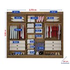 Guarda-roupa Casal Mdf Com Espelho 3 Portas 6 Gavetas Miami R