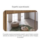 Guarda Roupa Casal Mdf Com Espelho 3 Portas 6 Gavetas Montrea