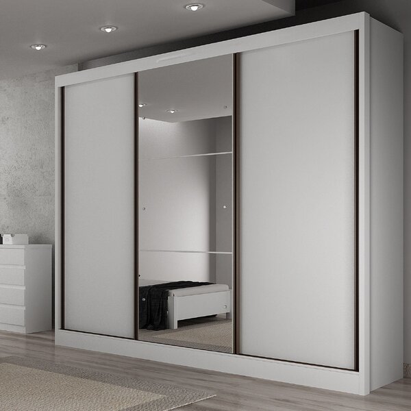 Guarda-roupa Casal Mdf Com Espelho 3 Portas 6 Gavetas Soberan