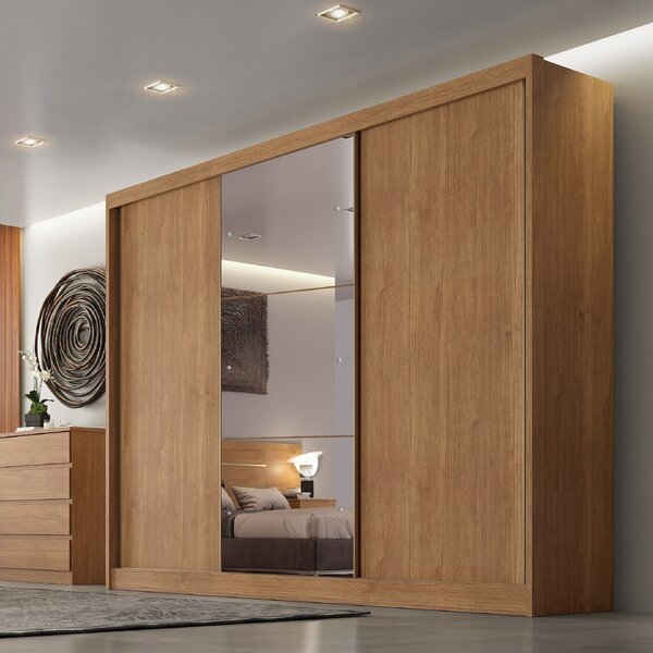 Guarda-roupa Casal Mdf Com Espelho 3 Portas 6 Gavetas Soberan