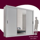 Guarda Roupa Casal Mdf Com Espelho 3 Portas De Correr Alice E