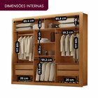 Guarda Roupa Casal Mdf Com Espelho 3 Portas De Correr Carina