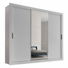 Guarda Roupa Casal Mdf Com Espelho 3 Portas De Correr Carina