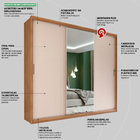 Guarda Roupa Casal Mdf Demobile Dalila 3 Portas Com Espelho