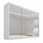 Guarda Roupa Casal Mdf Espelhado 3 Portas 6 Gavetas Qatar Bra