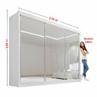 Guarda Roupa Casal Mdf Espelhado 3 Portas 6 Gavetas Qatar Bra