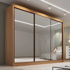 Guarda Roupa Casal Mdf Espelhado 3 Portas 6 Gavetas Qatar Cin