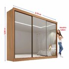 Guarda Roupa Casal Mdf Espelhado 3 Portas 6 Gavetas Qatar Cin