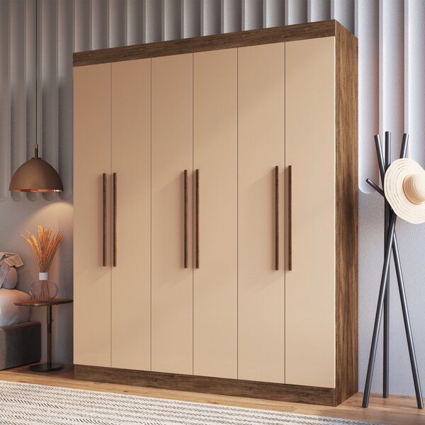 Guarda Roupa Casal Mdf New York 21706 6 Portas 2 Gavetas Cast