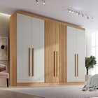 Guarda-roupa Casal Mdf Ripado 6 Portas 6 Gavetas Paris Plus