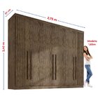 Guarda-roupa Casal Mdf Ripado 6 Portas 6 Gavetas Paris Plus