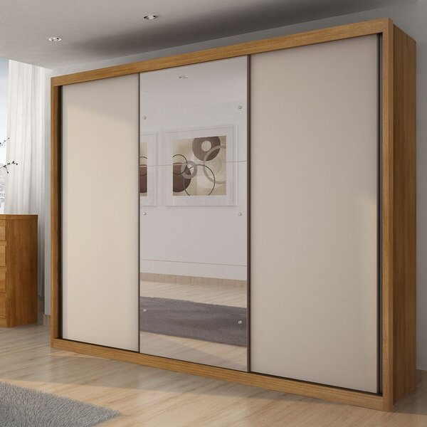 Guarda-roupa Casal Mdf Vegas 3pts 6gav Com Espelho