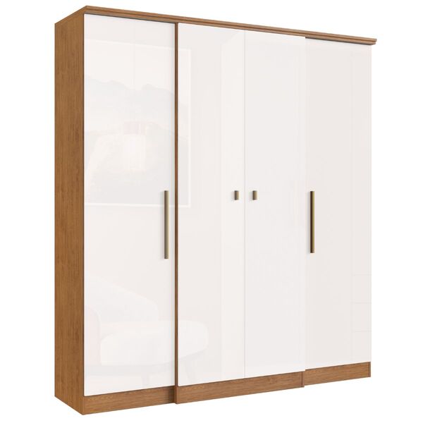 Guarda Roupa Casal Mdp 4 Portas  2 Gavetas  Miami Cor: Noguei