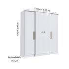 Guarda Roupa Casal Mdp 4 Portas  2 Gavetas Miami Cor: Branco