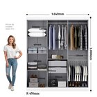 Guarda Roupa Casal Mdp 6 Portas 2 Gavetas Slim Branco